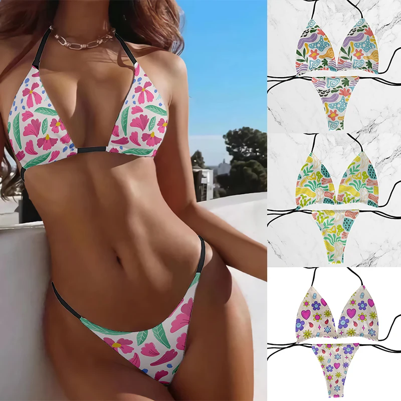 

Animal Printed Summer Swimsuit Women Sexy Bikini Underpants Thong G-Strings Swimming Trunks Beachwear Bathing Female Sexy Swims