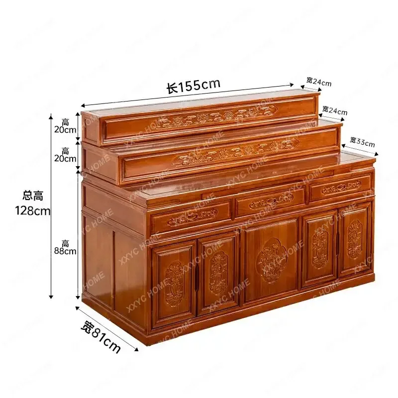 Table incense case household three-layer Buddhist table, tribute table, Buddhist niche, multi-layer shrine solid wood