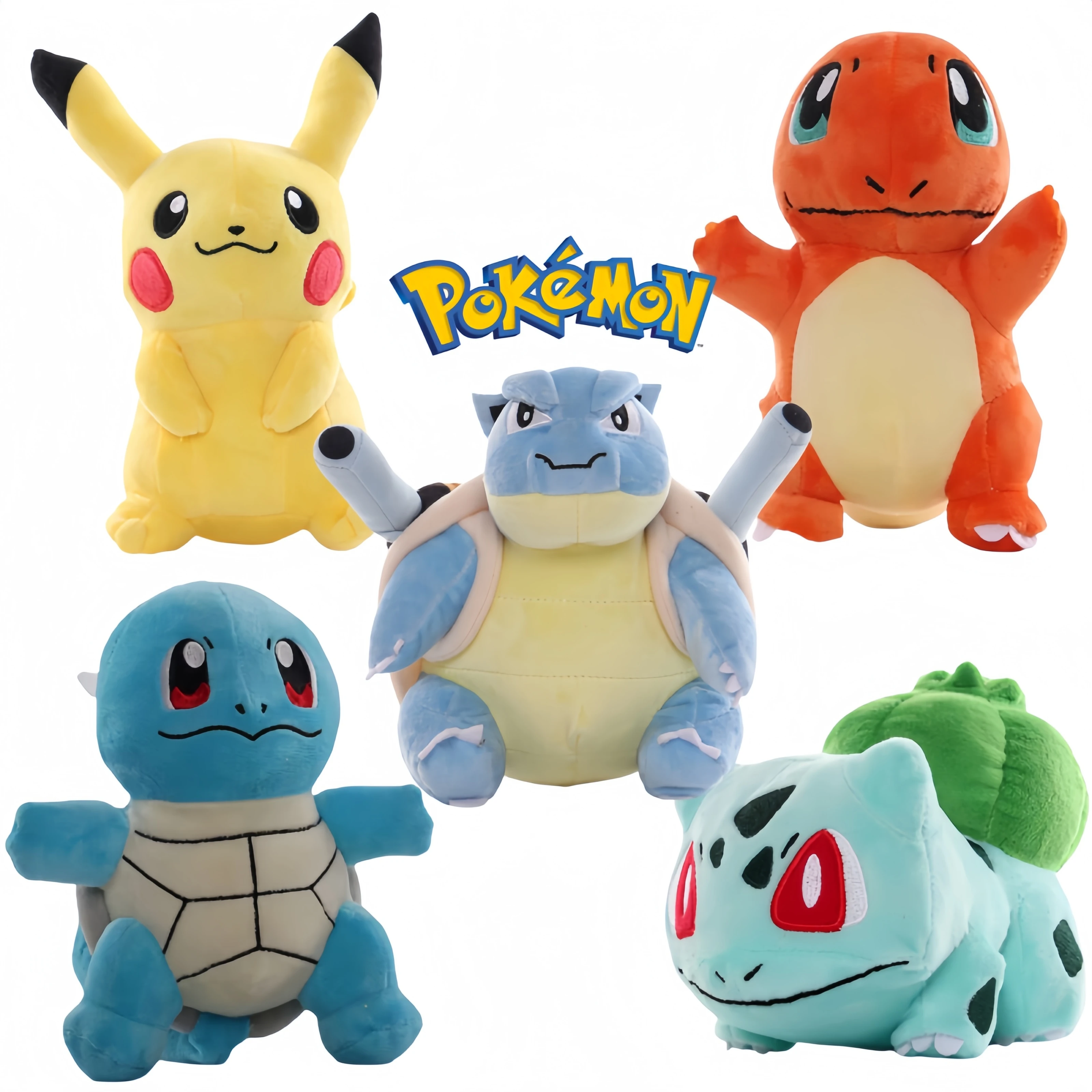 Pokemon Anime Blastoise Plush Toys Pikachu Squirtle Charmander Gengar Bulbasaur Sudowoodo Stuffed Doll  Children Xmas Gifts