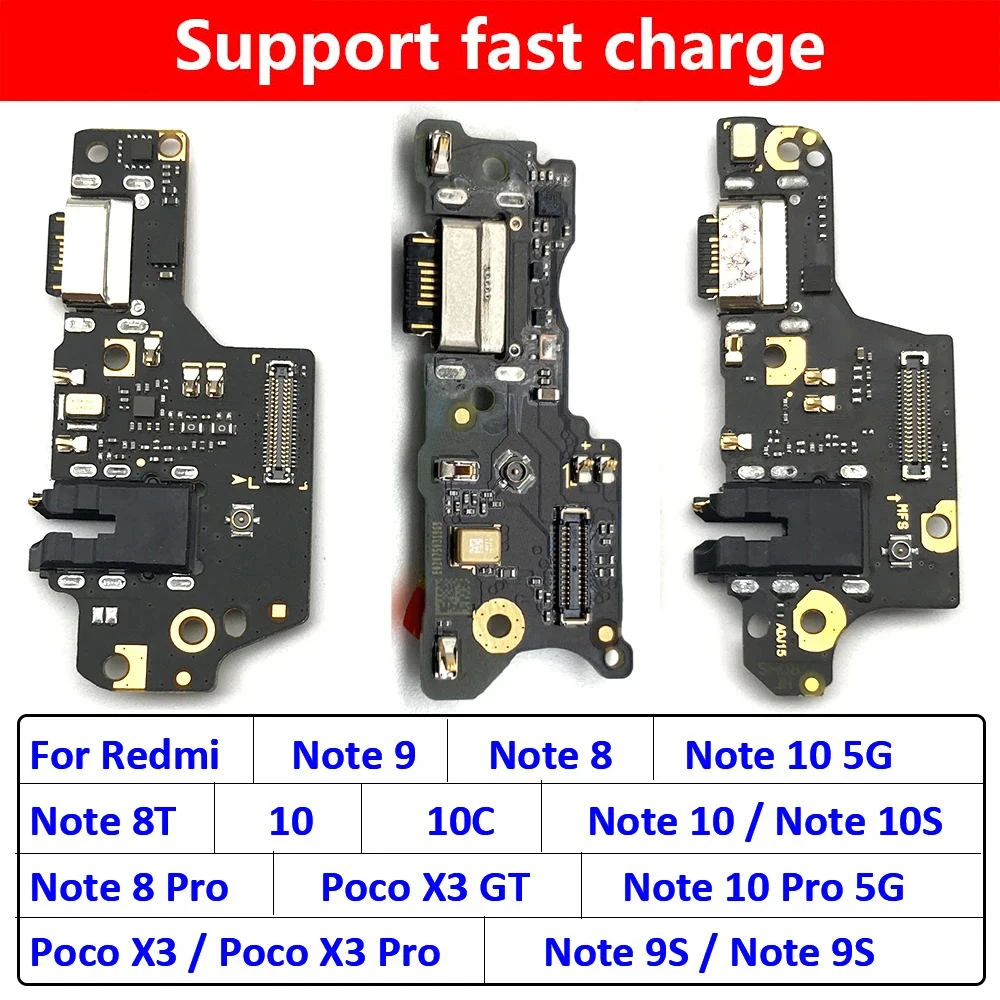 For Xiaomi Poco X3 Pro GT Redmi 10C 10 Prime Note 8 8T 9S 9 Pro 10S USB Micro Charging Port Dock Connector Board