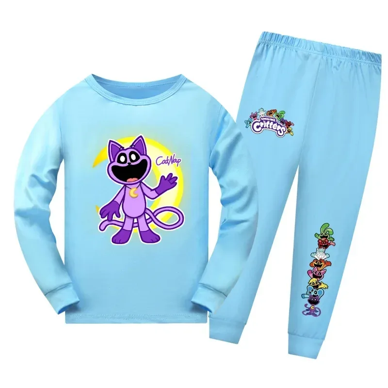 72-й аниме-косплей, улыбающиеся животные, кошачий сон, детский пижамный комплект, детская одежда, спортивный костюм для девочек-подростков, футболка с длинными рукавами, брюки