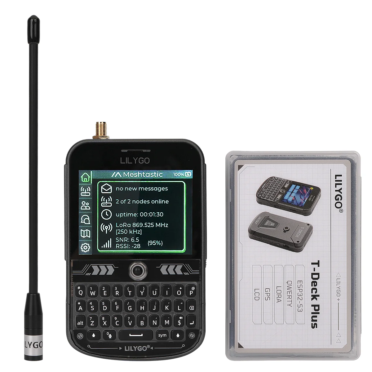 LILYGO T-Deck Plus Lora Mesh Radio met ESP32-S3 GPS LoRaWAN voor Meshtastic Pocket Tracker Knooppunt met externe antenne