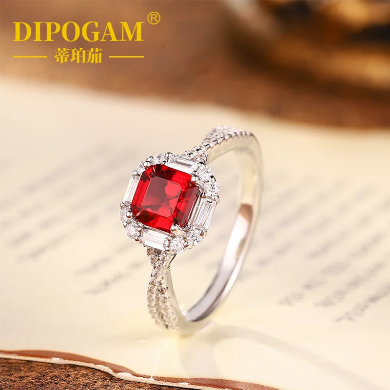 

925 Silver 1ct Cultured Ascutcheon Blood Red Ruby Ring Classic Design Jewelry Accessory