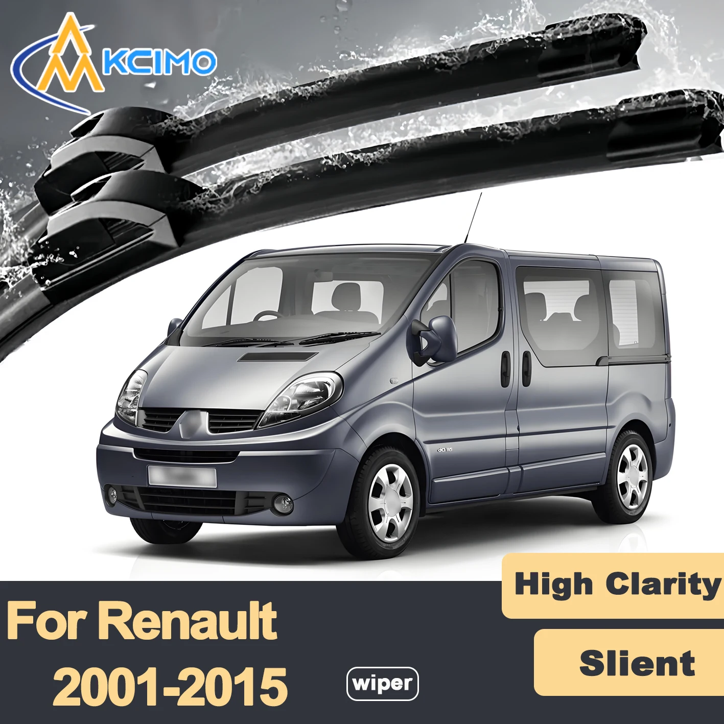 

Premium Rubber Durable Silent Windshield Wiper Blades 2pcs for Renault Trafic X83 2001-2015 Nissan Primastar Opel