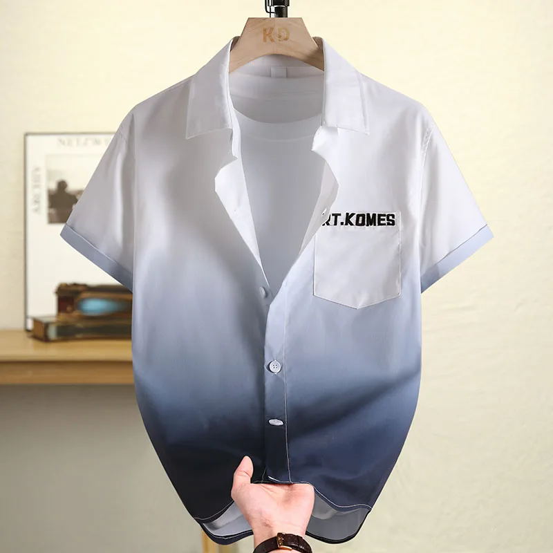 

Casual Short Sleeve Blouse Men's Streetwear Fashion Shirt Streetdress Hombre Male Clothing Spring Autumn Camisa Men's Shirts New