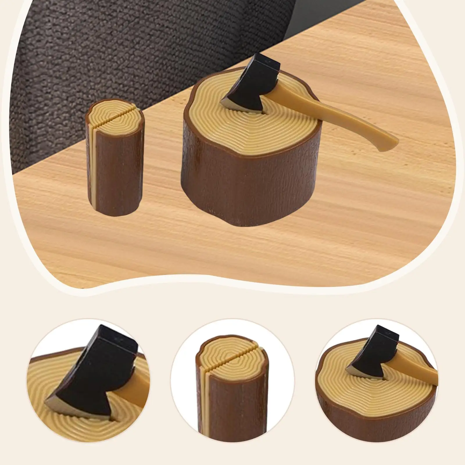 Fairy Garden Miniatures Axe and Wooden Stake Set Micro Landscape Mixed Model Dollhouse Decor for Collectors and Crafters
