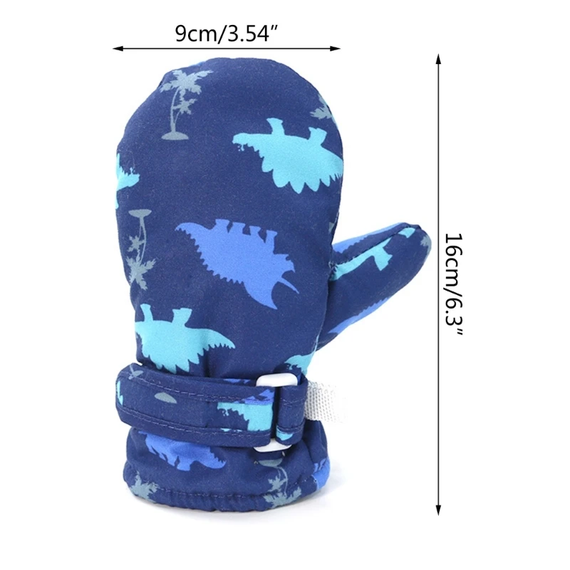 ถุงมือกีฬากลางแจ้ง Quick Drying Dinosaur Ski Mittens Skating Hiking Essenial