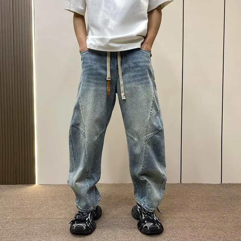 

Men's Blue Casual Jeans 2026 New Korean-style High Street Straight Jeans Autumn Outdoor Trousers Men Clothing