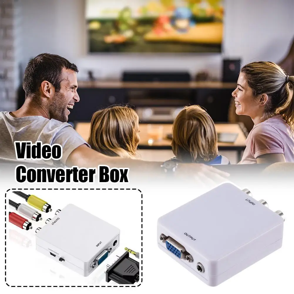 Set-top Box AV To VGA Converter AV TO VGA TV To Monitor Video Conversion Box AV 2VGA Support High-resolution PC Input To SXGA