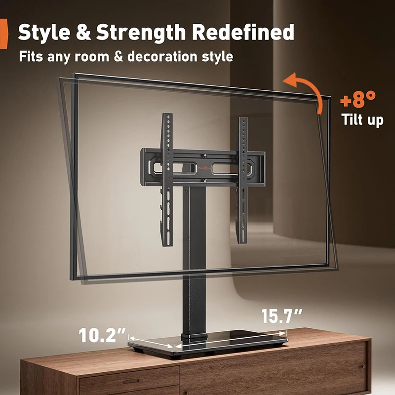 BEISHI Rack Monitor Stand Adjustable VESA 600-400mm up to 40kg 32‘’-55‘’ Monitor Tablet Free Standing Profile Desk Mount