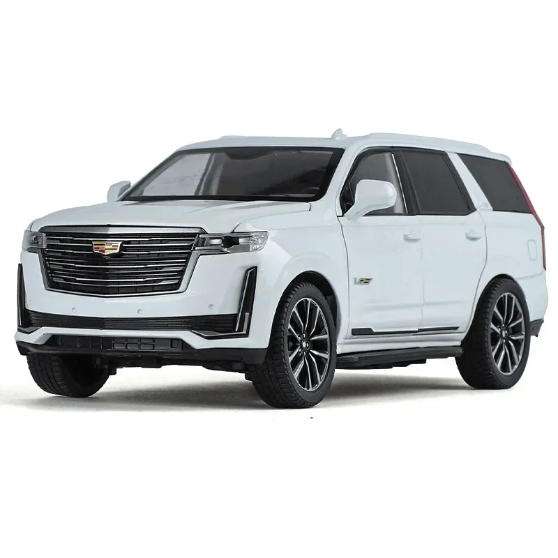 Cadillac Escalade SUV Car Model Com Luz e Som Para Crianças, Simulação 1:24, Diecast Toy Vehicles, Decoração Para Casa, Voiture Em Miniatura