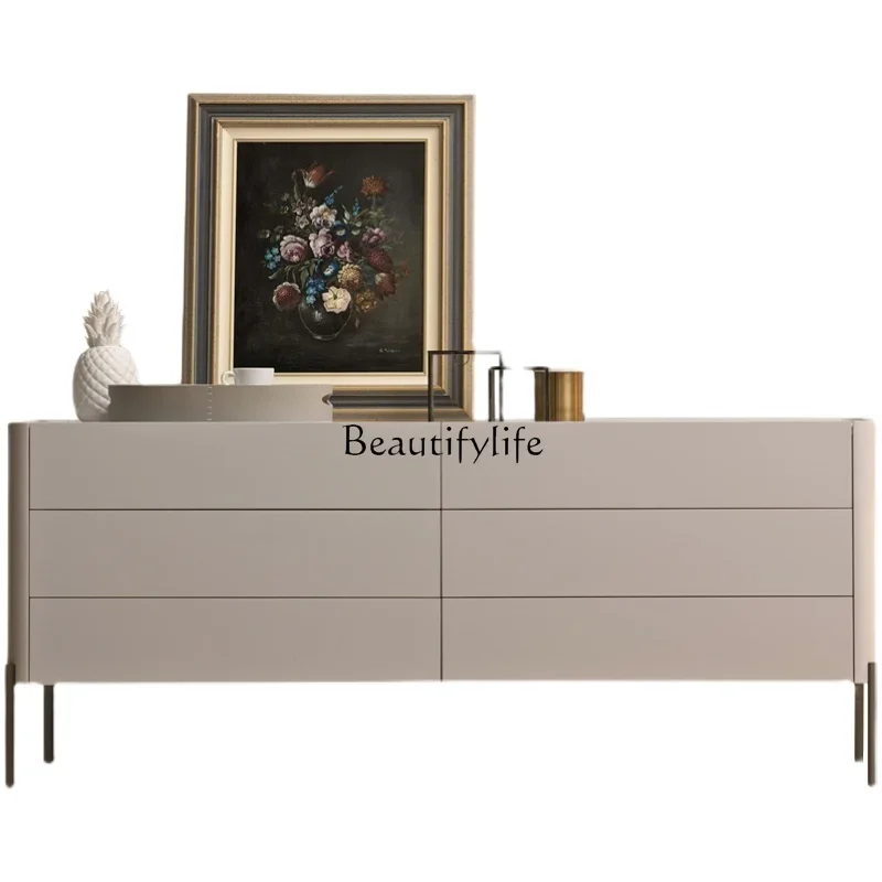 

ls 04Italian minimalist paint chest cabinet bedroom light luxury storage TV cabinet