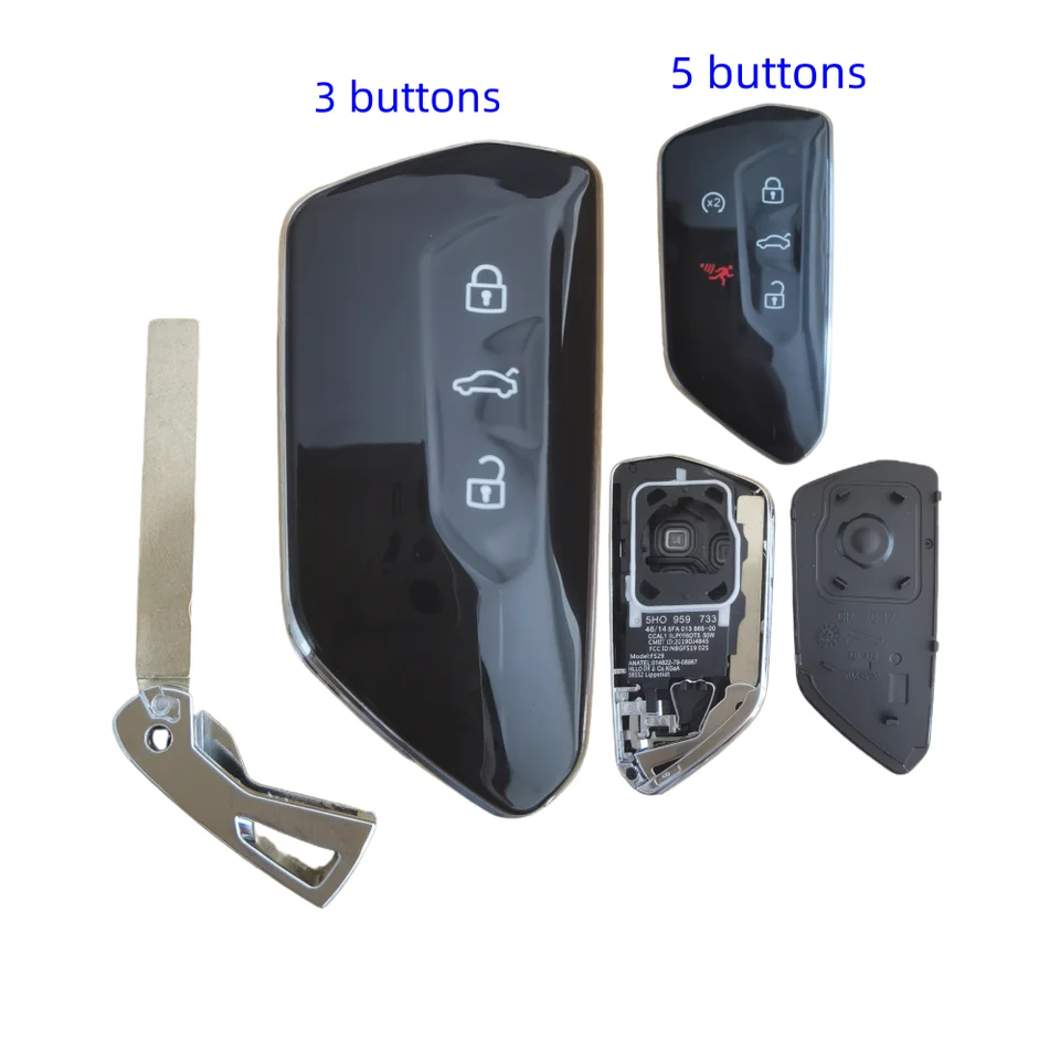 3/5Buttons Remote Control Key Shell for Volkswagen Golf 8 for VW