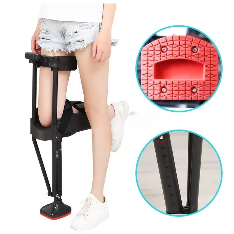 New Telescopic Assisted Walking Crutch Medical Walking Crutches For Adults Hands Free Knee Crutch Anti Skid Single Leg