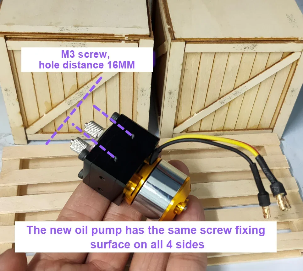 Mini RC Hydraulic Gear Pump Excavator Dump Truck Brushless Hydraulic Oil Pump with Brushless Motor