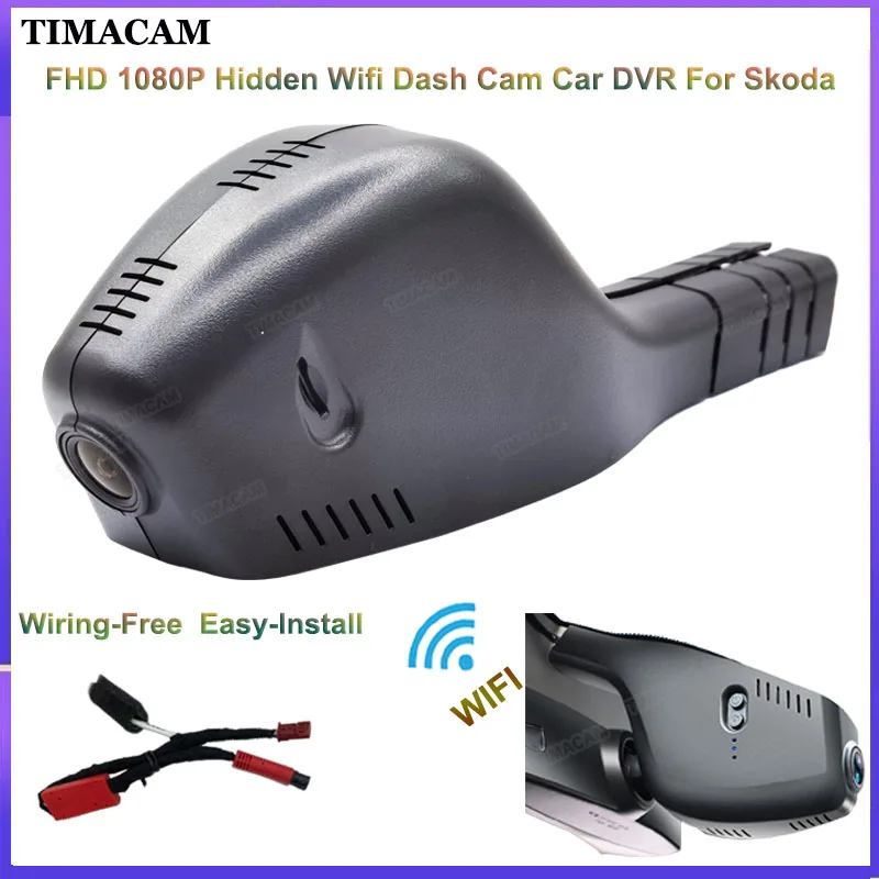 

TIMACAM For Skoda rapid kodiaq octavia a5 a7 yeti Karoq for Volkswagen VW Tiguan Atlas T-Cross Seat Dash Cam FHD 1080P Car Dvr