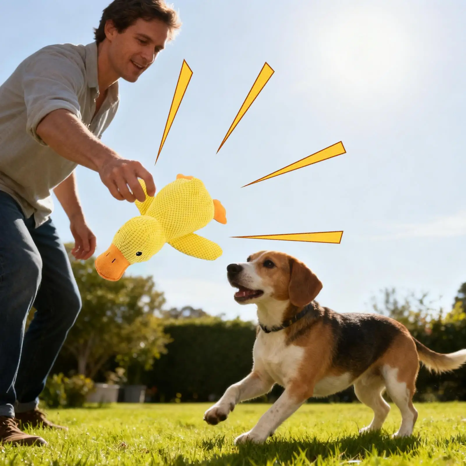 Duck Dog Toy Interactive Squeaky Soft Comfort Pet Accessory Stimulating Dog Toys For Travel Beach Pool Park Yard Bedroom Garden