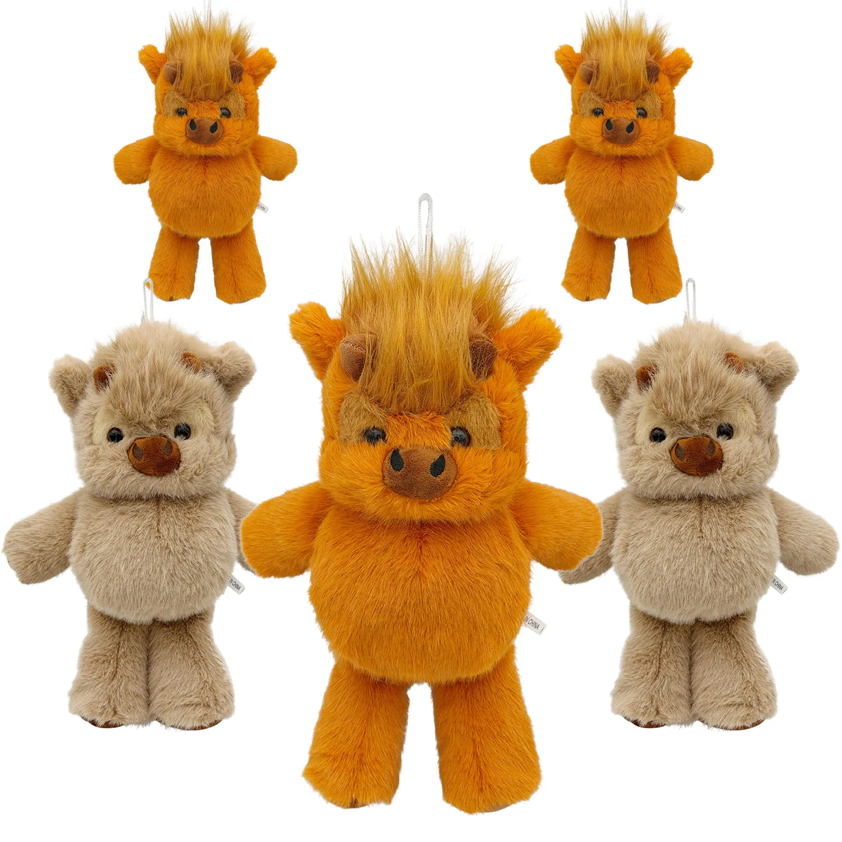 

Милая плюшевая игрушка в виде хайлендской коровы: мягкая, очаровательная, обнимашка в виде теленка Вест-Хайленд, плюшевая кукла-корова для объятий