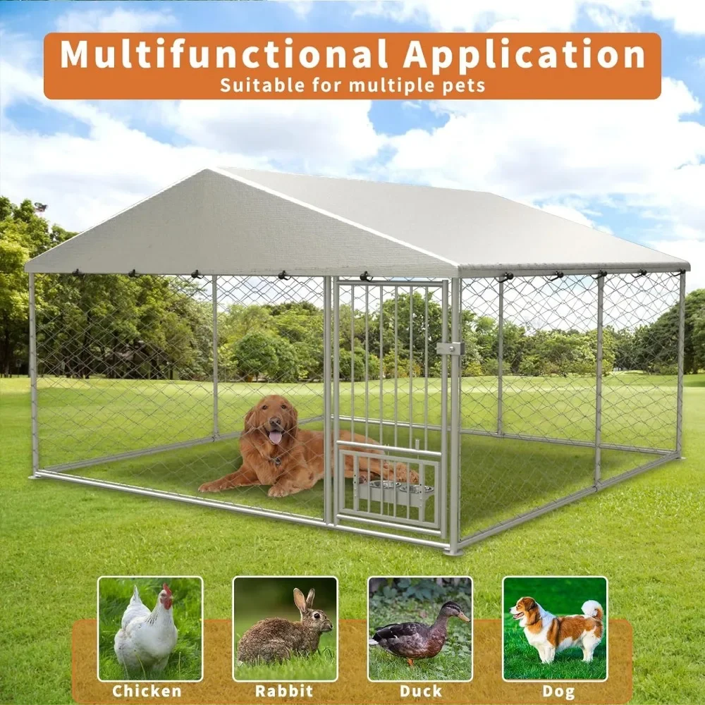 Imagem -06 - Canil Grande ao ar Livre do Cão com Telhado Pet Puppy Acessórios Fence Supplies Home Garden Products 10x10