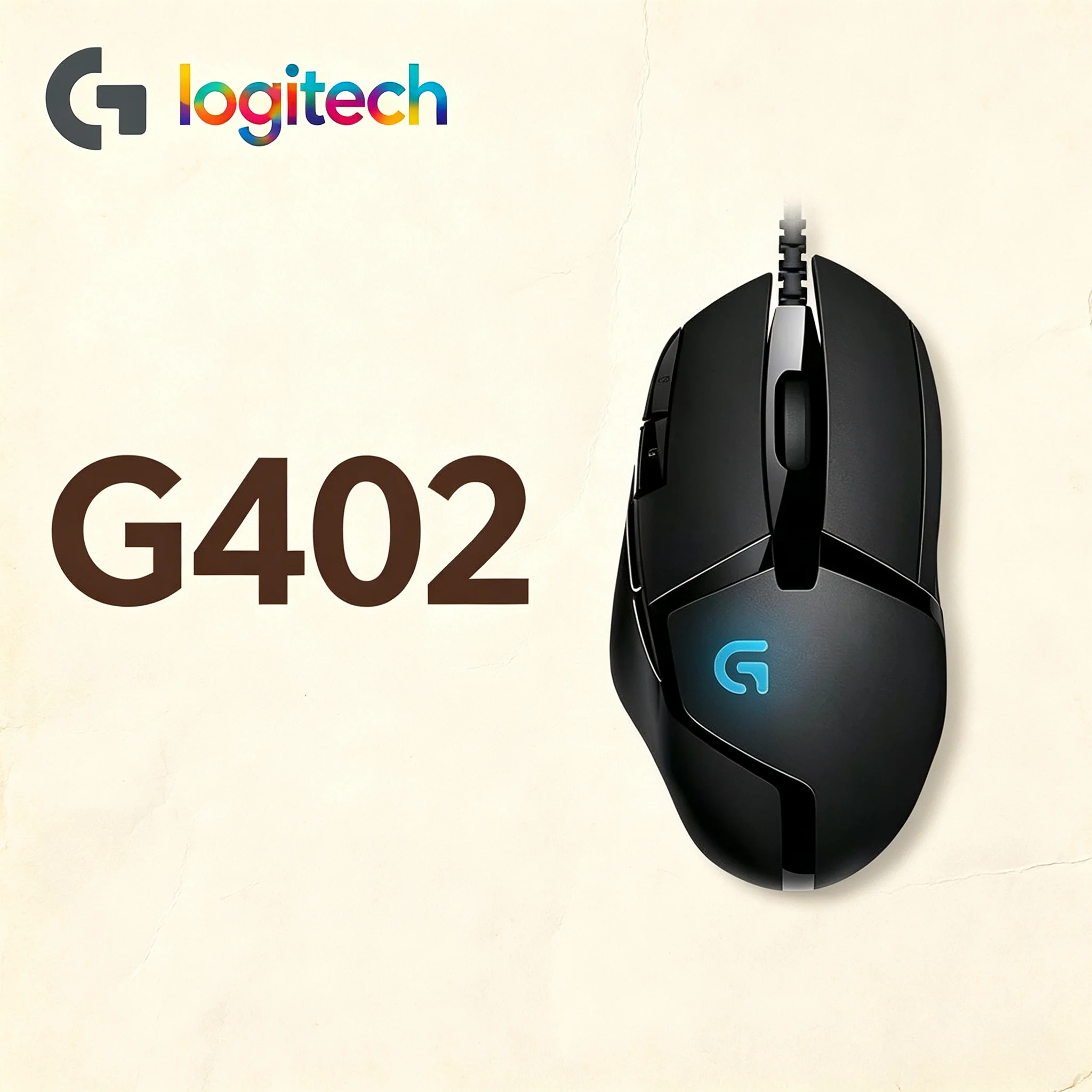 Logitech G402 Hyperion Fury Gaming Mouse High‑Accuracy Optical Sensor Wired Mice For CS2 Apex Valorant PUBG LOL Fortnite Gamer