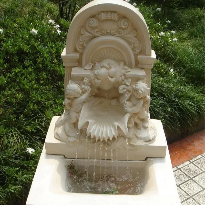 European home decoration ornaments Angel fountain courtyard garden foyer balcony running water fountain feng shui decoration