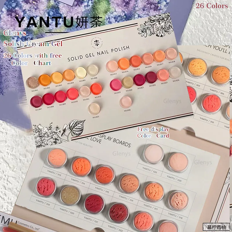 Glenys26 color KAIDO solid cream gel color matching card professional painting immersion gel nail salon art varnish set