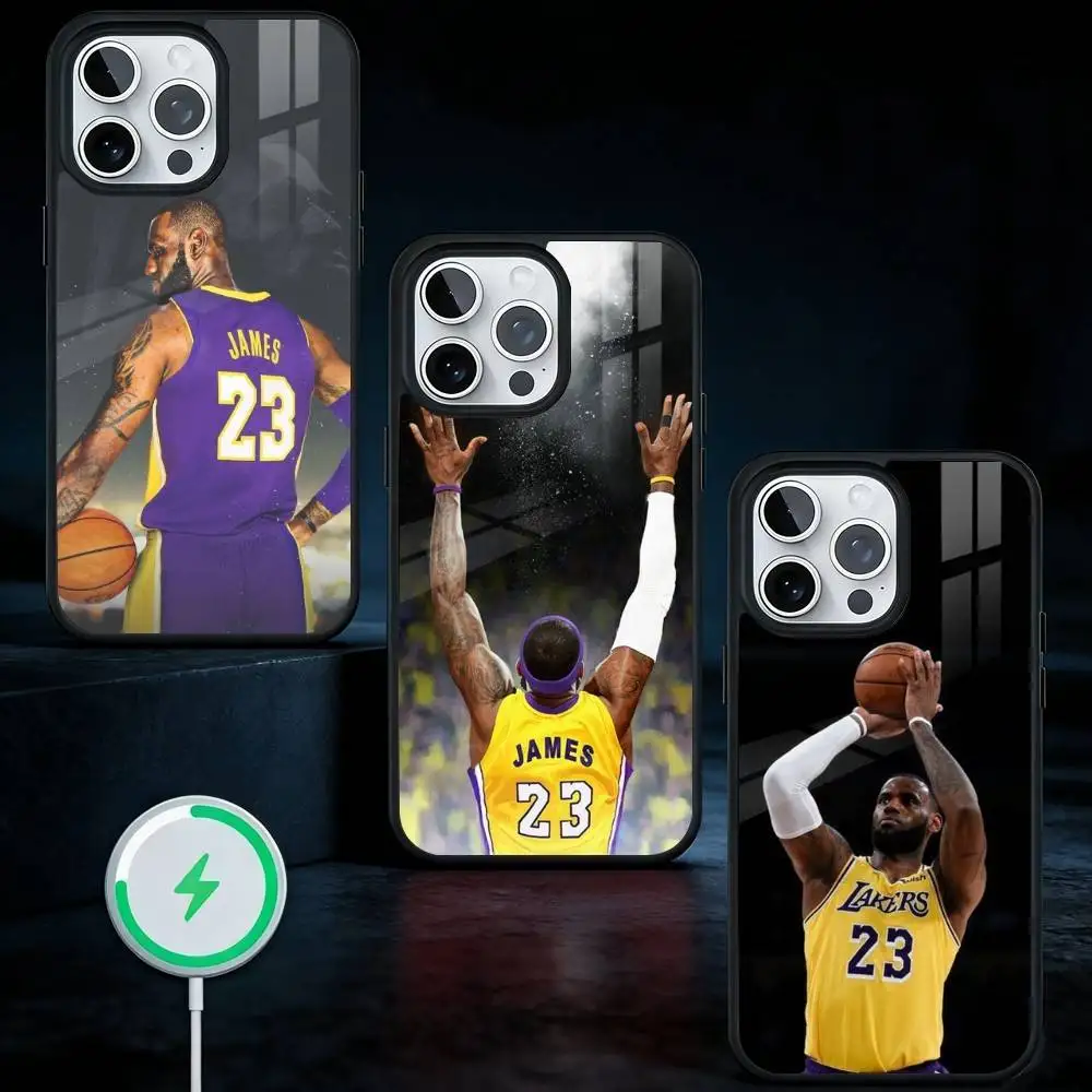 

Basketball Star L-Lebron James 23 Phone Case For iPhone17,16,15,14,13 Plus,Pro Max Magnetic For Magsafe Wireless Charging