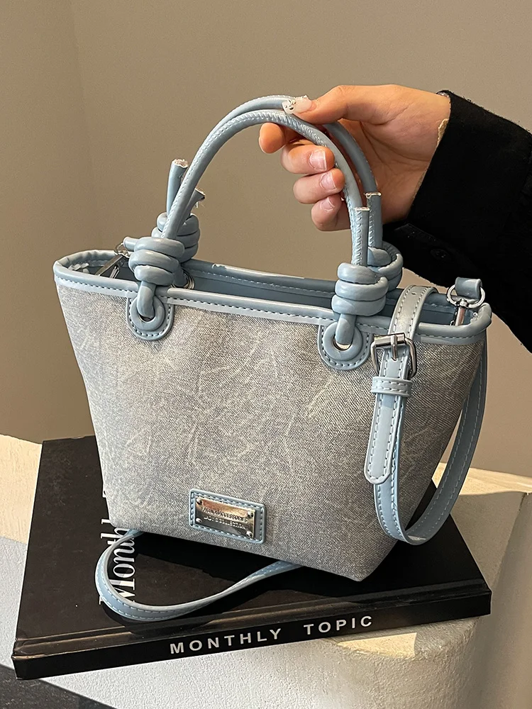 Nuevo bolso de mano versátil Popular para mujer, bolso cruzado de moda para ir al trabajo, bolso de hombro individual de Color empalmado personalizado