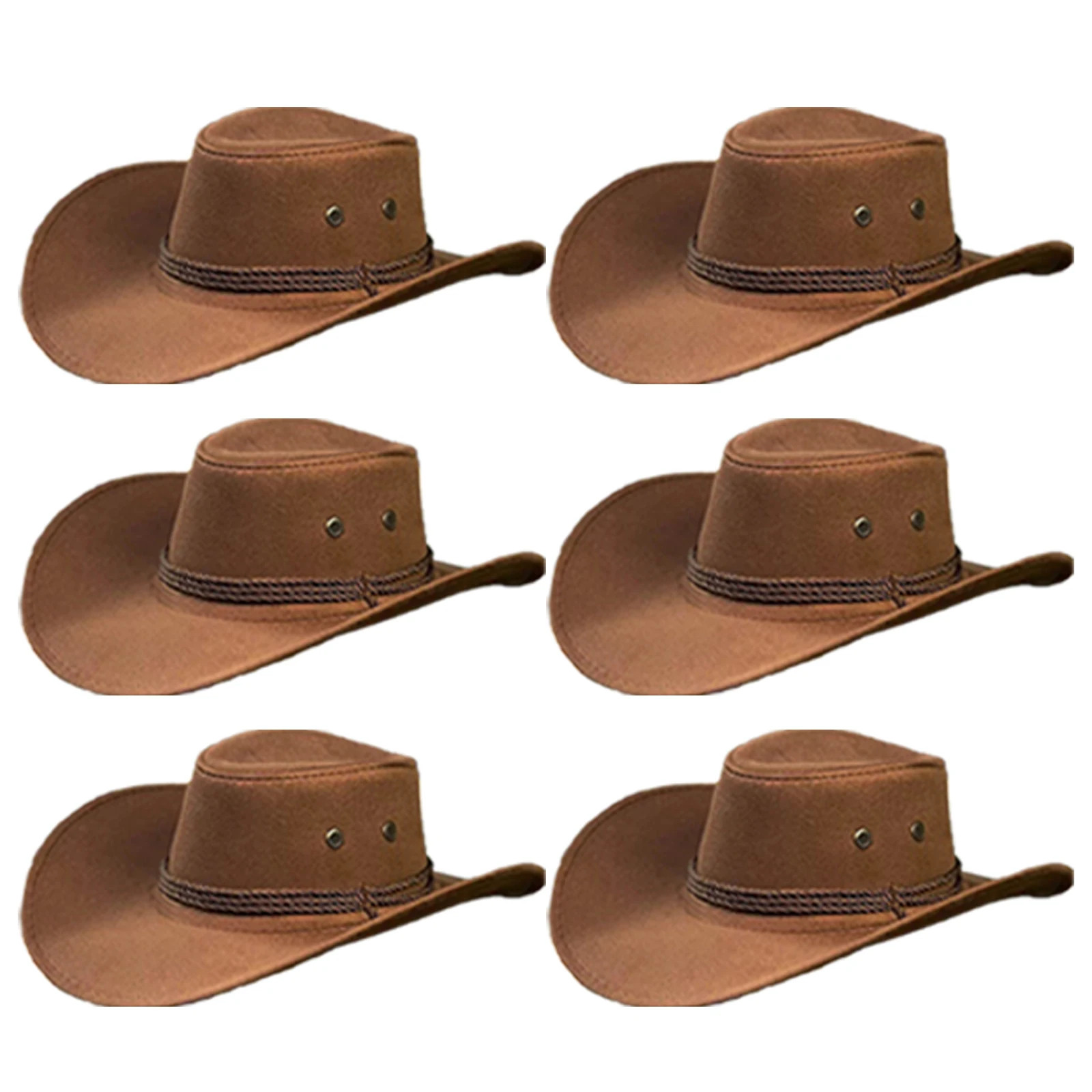 6-24 Set Cowboyhoeden voor mannen en vrouwen, cowboyhoed voor vrijgezellenfeest, cowboyhoeden met bandana's voor bruidsdouche