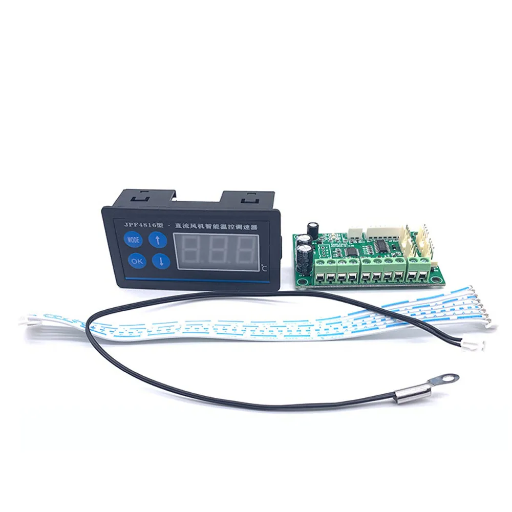 Imagem -05 - Controlador de Velocidade do Ventilador com Display Led Controle de Temperatura Pwm Regulação de Velocidade Rs485 Serial Temp dc 12v 24v 48v 6a