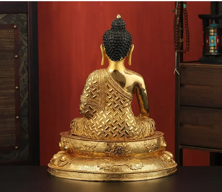 WOW -45cm LARGE Huge HOME Hall fane efficacious Protection Tibetan Gold-plated Buddhist patriarch Sakyamuni Buddha figure statue