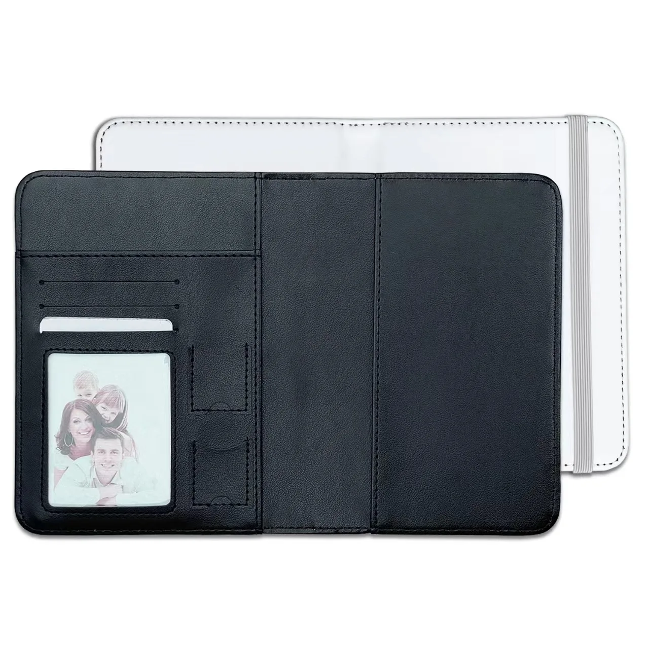 Porte-cartes de visite en cuir PU vierge par sublimation, étui à passeport, accessoires de voyage, transfert de chaleur, impression, carte de crédit, carte d'identité