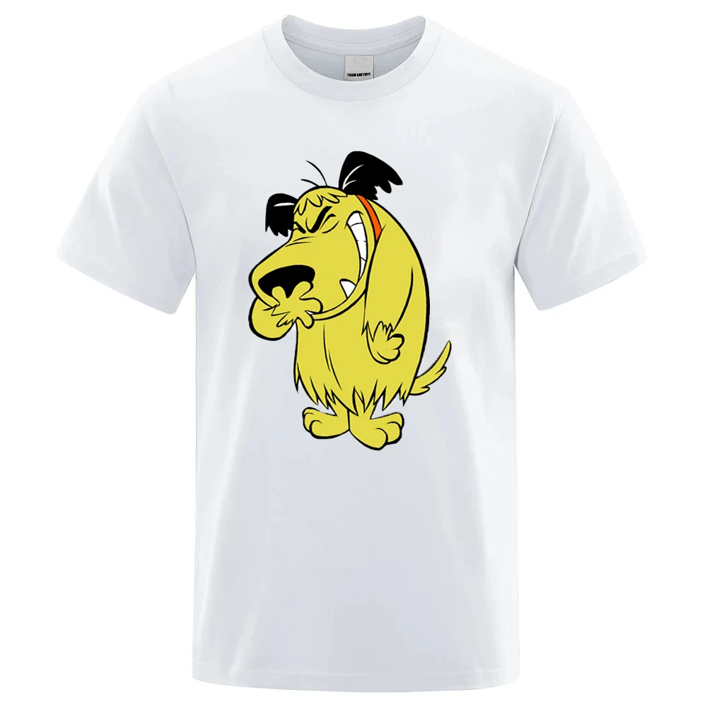 Muttley T shirt Cartoon Funny Cotton Laughing Dog Humor Hihi Heehee Haha Fashion Street T-shirt Men Brand Tee Shirt