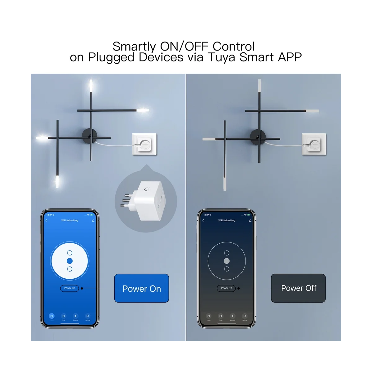 Tuya ซ็อกเก็ตจับเวลามอนิเตอร์ควบคุมด้วยเสียงปลั๊กอิตาลี16A ปลั๊กอัจฉริยะไวไฟสำหรับ Alexa Google Home Smart Life