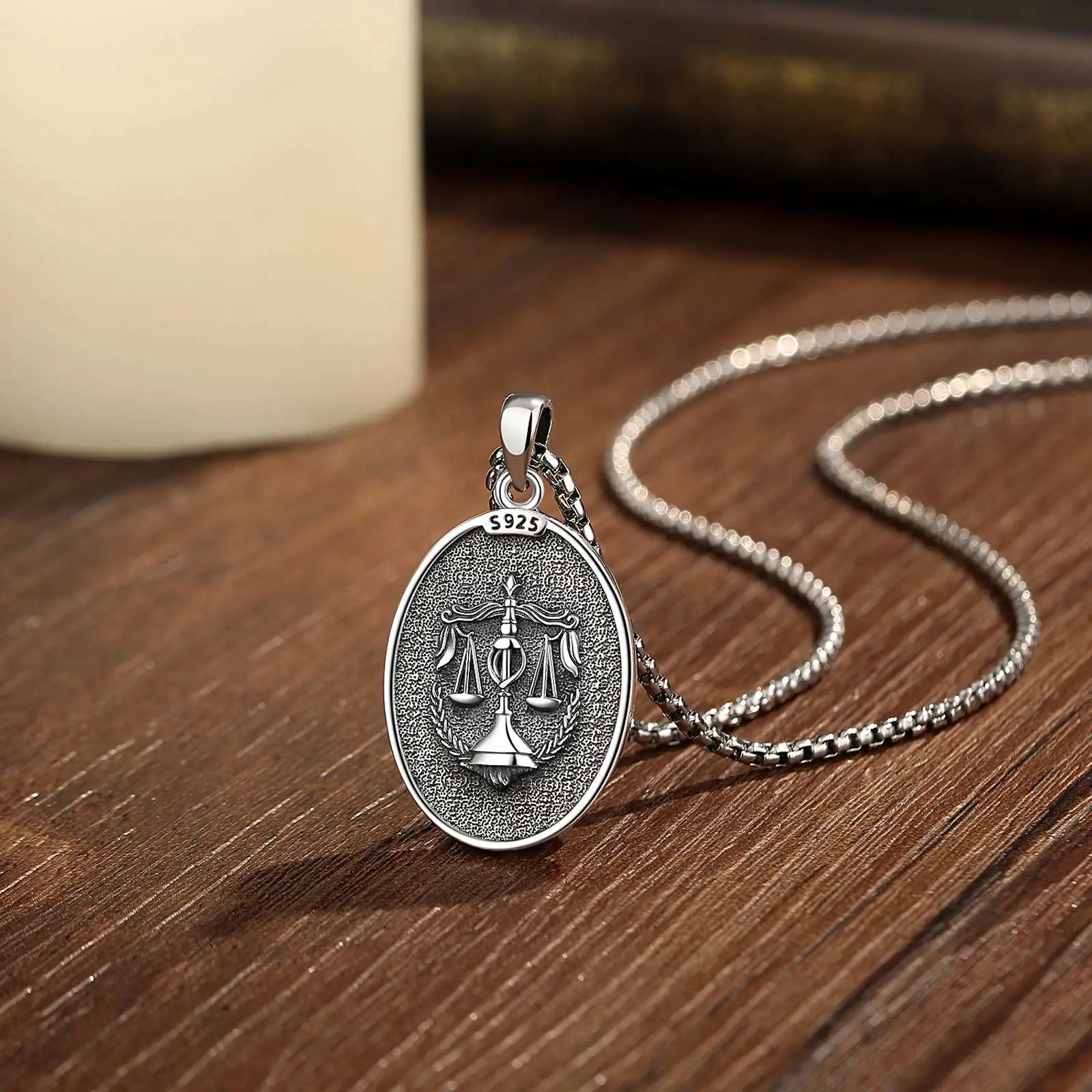 يودورا 925 فضة ثيميس آلهة العدالة قلادة السيف التوازن الموازين قلادة الأساطير اليونانية مجوهرات للجنسين هدية