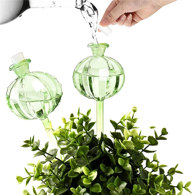Houseplant Device Flower Shaped Lightweight Dripper Automatic Plant Watering Bulbs 2Pcs Glass Drip Irrigation
