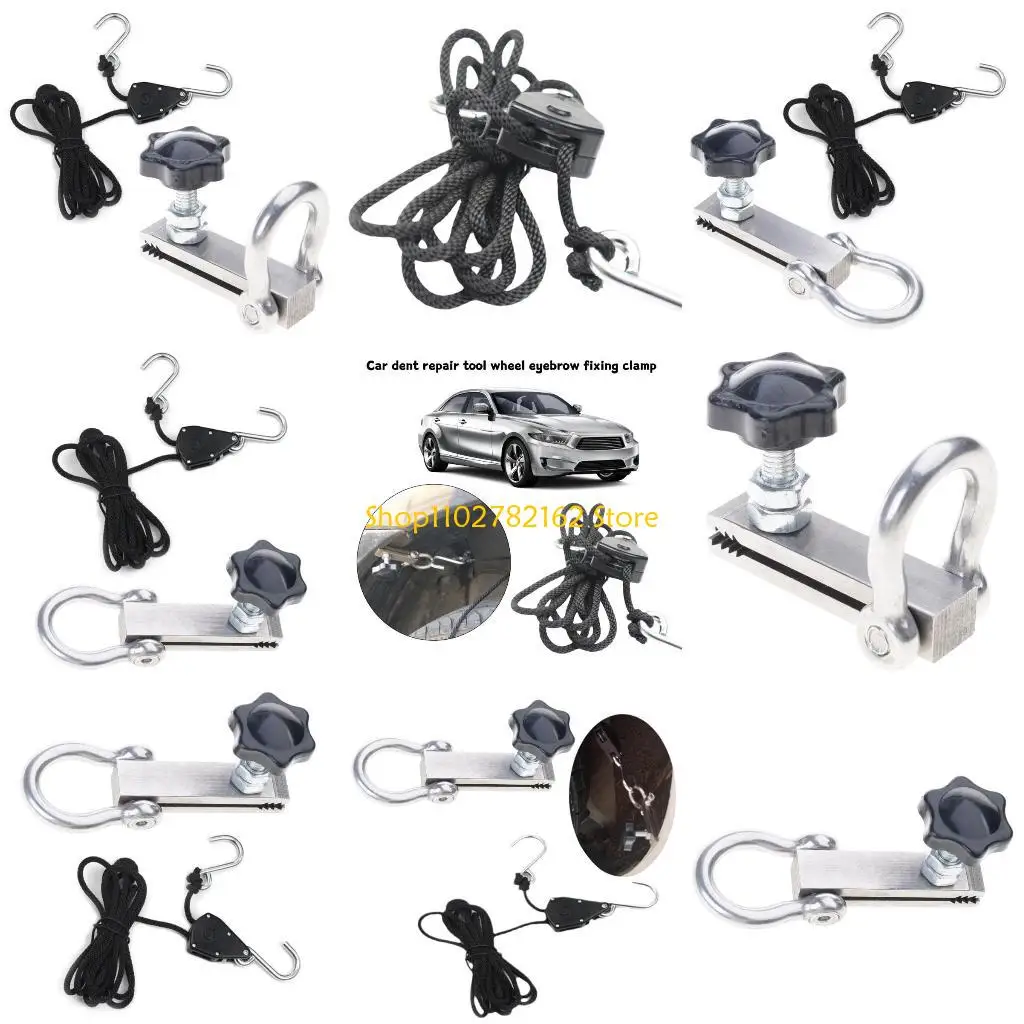 

547B Vehicle Mudguard Dents Repair Tool Adjustable Clamp With/With out Rope Option, Easy Installation Fit for Car Maintenance