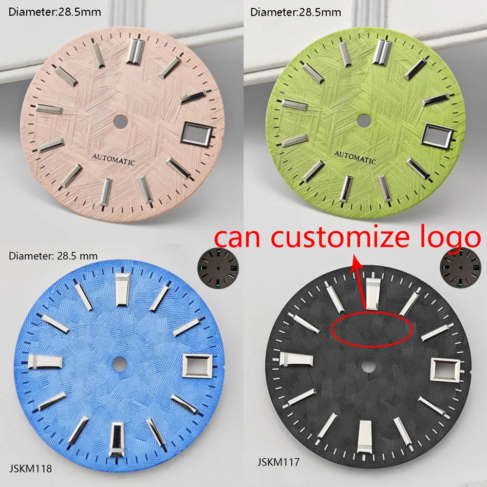 Quadrante NH35 da 28,5 mm quadrante grigio carbonio linea nera con motivi fti Giappone NH35 movimento meccanico automatico watchmods possono personalizzare il logo