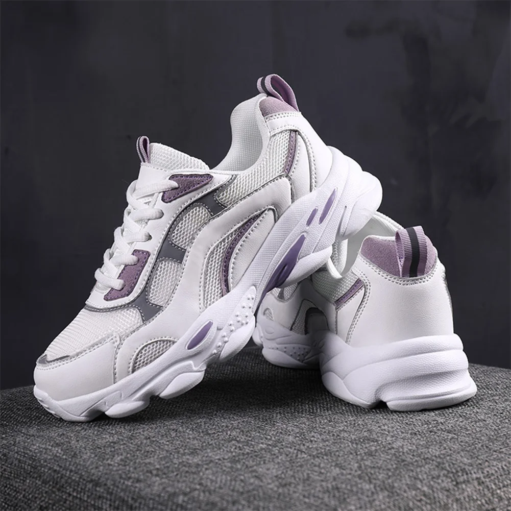 

Women Chunky Sneakers Lace-Up Walking Sneakers Platform Tennis Shoes Breathable Comfortable Sneakers for Indoor Outdoor