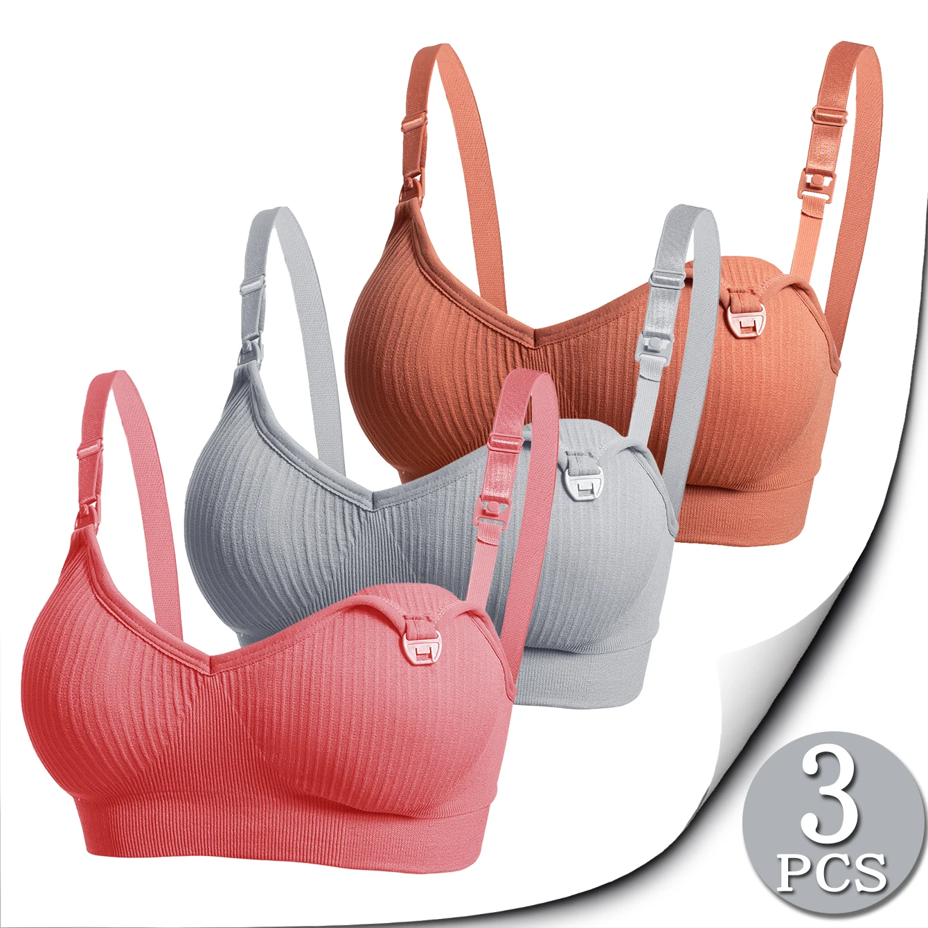 

3-pieces of breastfeeding underwear for pregnant women breastfeeding bra open bra multicolor bra