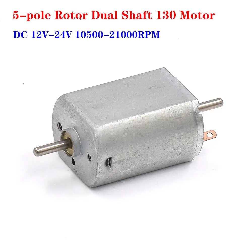 Mini 5-Pole FK-130SH Motor DC 12V-24V 21000RPM Dual Shaft Micro Electric 130 Carbon Brush Motor Engine RC Toy Car Model Train