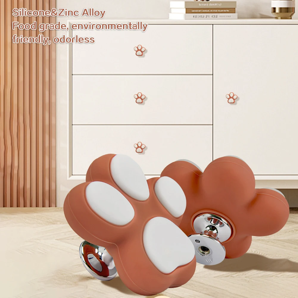 Silicone Paw Cabinet Knobs Soft Anti-Collision Playroom Fun Accents