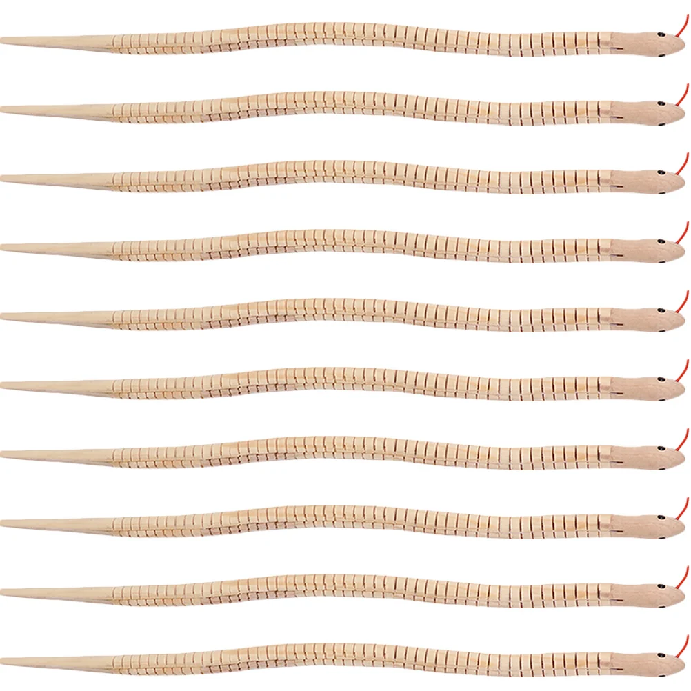 Wooden Toy Snake Learning Compact Small Children Wiggle DIY Lovely Kids Plaything Blank Model Decor Unfinished