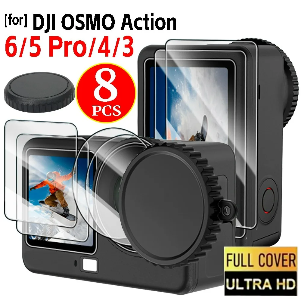 

For DJI Osmo Action 5 Pro 4 3 Tempered Glass Screen Protector Film Lens Protection Cover Cap for DJI Action 6 Camera Accessories