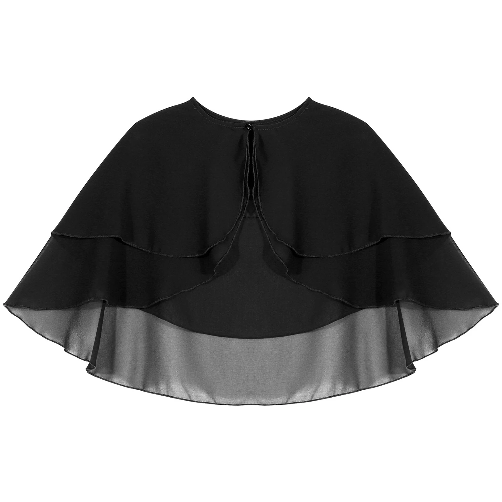 Women Chiffon Bolero Wedding Wraps Shawls Laides Elegant Shrug Bridal Shawl Cape Ruffle 2 Layer Tops Party Dress Cover Ups