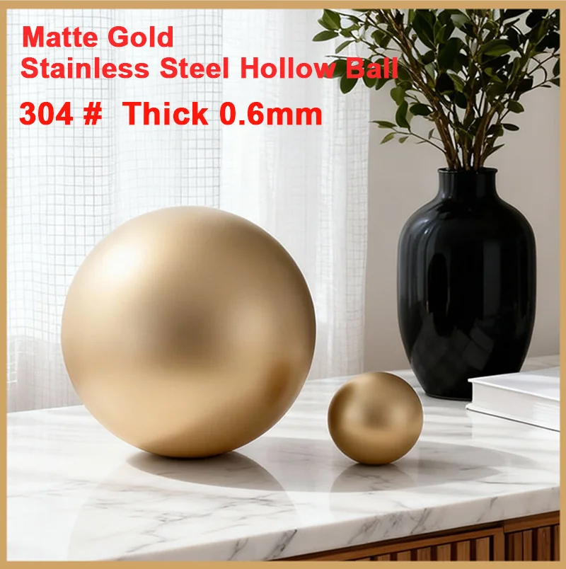 

Matte Gold 304 Stainless Steel Hollow Ball Mirror Decoration Round Ball Metal Large Round Ball Floating Ball Diameter 38-300mm