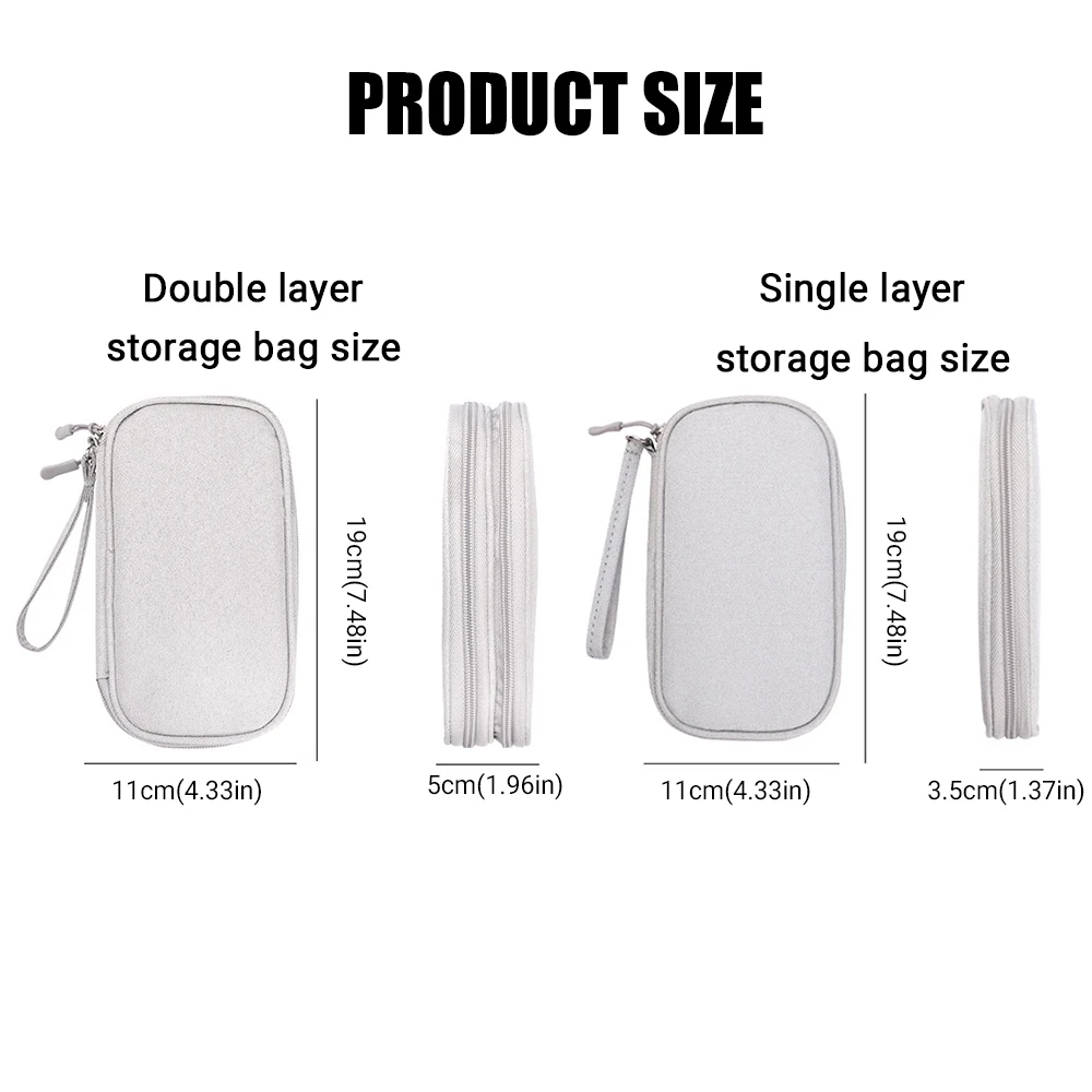 Double-layer Waterproof Storage Bag Multi-color Travel Organizer for Data Cable Headset Power Bank Digital