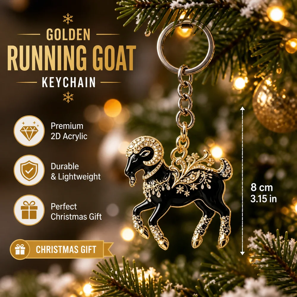 New Year Gift 2D Design Goat Keychain Ornate Acrylic Goat Bag Charm Running Goat Decorative Goat Key Ring Festive Occasions