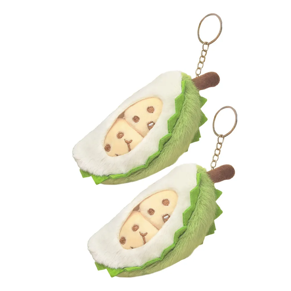 

2Pcs Cute Cartoon Fruit Keychain Pendant Soft Stuffed Bag Charm Backpack Hanging Accessory for Kids Couples Party Favor