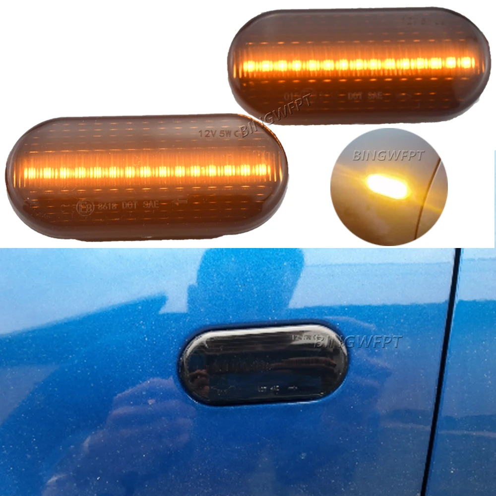 Dynamic LED Turn Signal Flashing Indicator Blinker For SEAT Ibiza 6L Cordoba Toledo Leon 1M For Skoda Octavia 2pcs